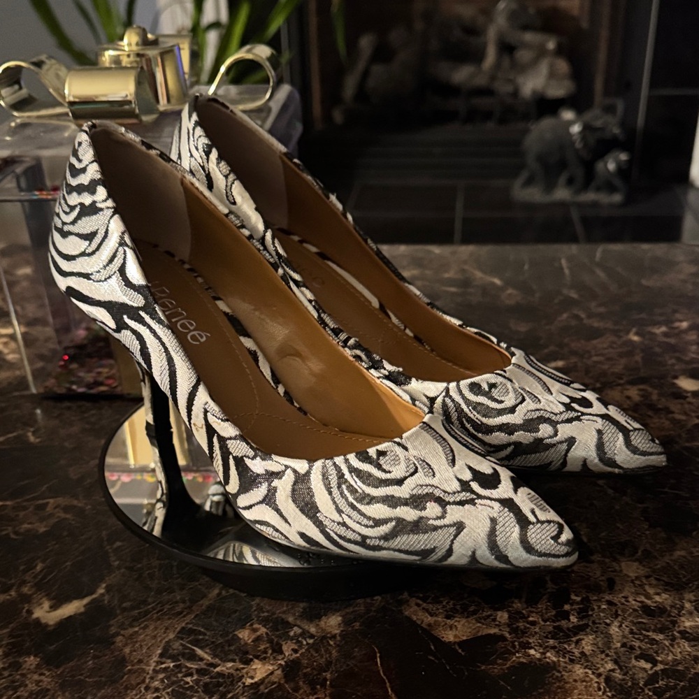 “SOLD” J. Reneé Marsha Zebra Print Heels- Women’s Size 7.5M